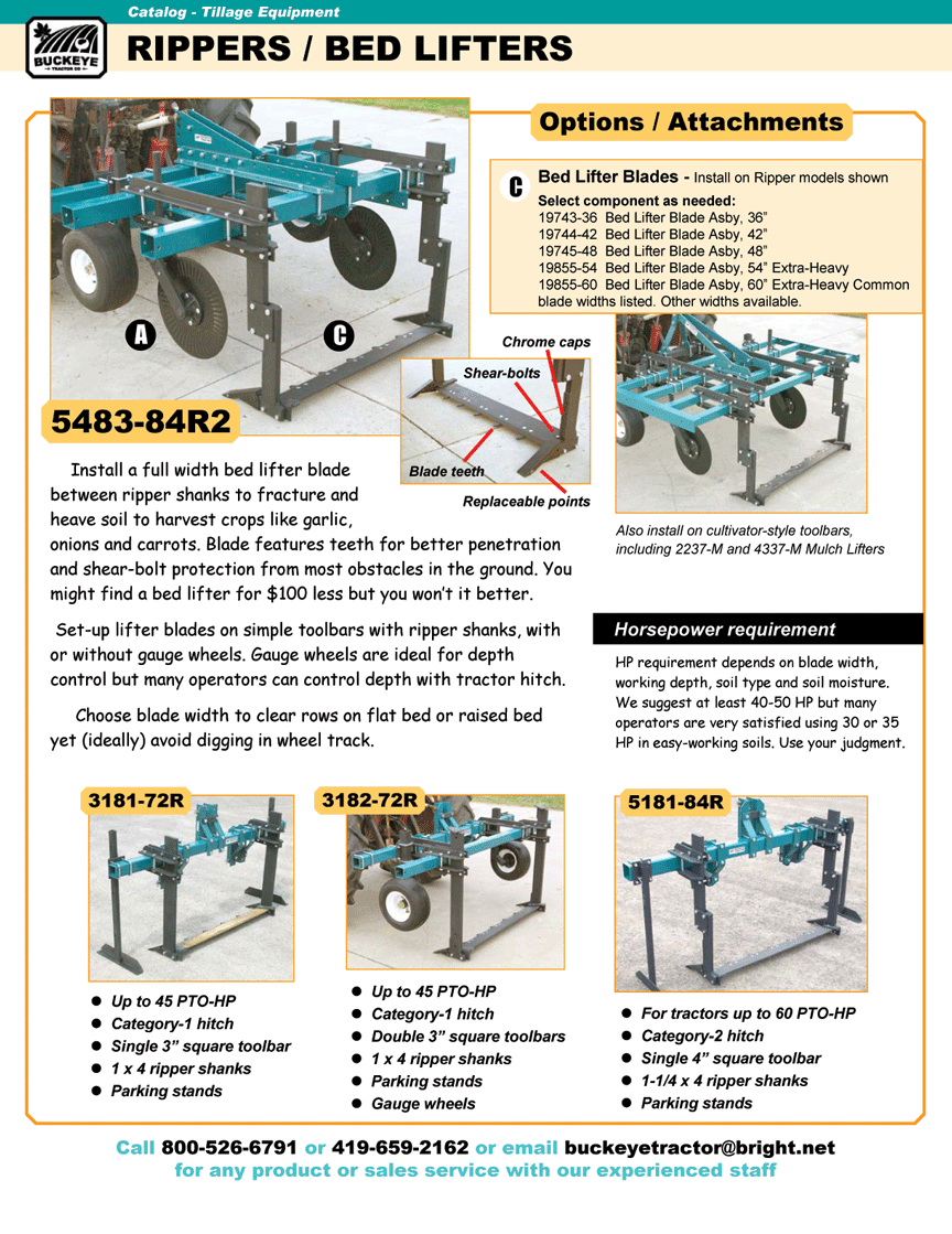 Buckeye Tractor Online Catalog Page 1602 RippersBed Lifters